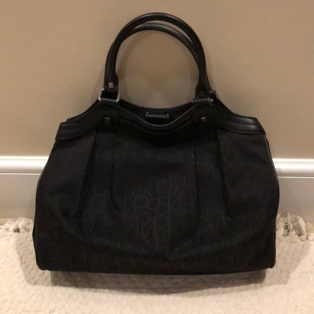 Calvin Klein Black Monogrammed Handbag